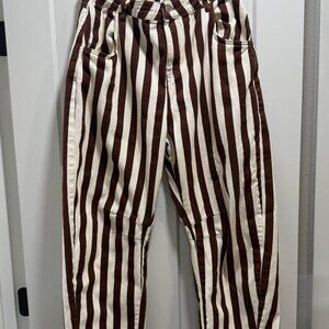 ASOS DESIGN Barrel-Leg Wide Stripe Jeans – Size 10